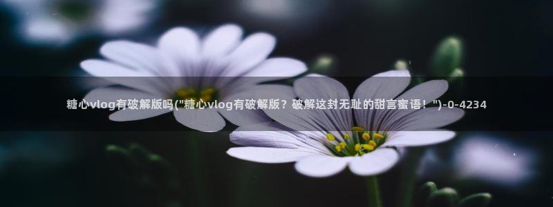  糖的vlog：糖心vlog有破解版吗(\